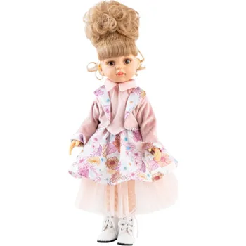 Doplněk pro panenku Šaty a kabátek pro panenku Paola Reina a Minikane 32 cm - Pink Flower