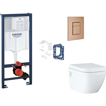 Grohe Rapid SL - Set předstěnové instalace, klozetu, sedátka SoftClose, tlačítka Skate Cosmopolitan a sady pro vhazování tablet, kartáčovaný Warm Sunset SANI11BB4161