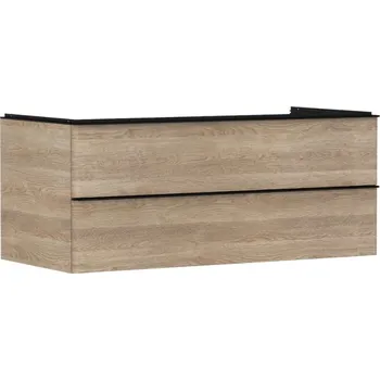 Koupelnový nábytek Hansgrohe Xelu Q - Umyvadlová skříňka, 50x118x55 cm, 2 zásuvky, přírodní dub/matná černá 54084670