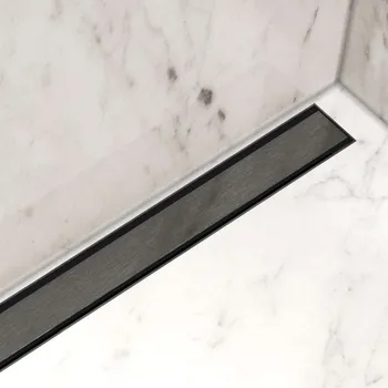 Odvodňovací žlab I-Drain Plano - Nerezový rošt pro sprchový žlab řady PRO, povrch PVD, délka 90 cm, grafit IPRO0900DT