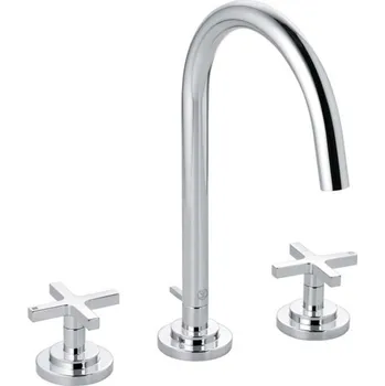 Vodovodní baterie Kludi Nova Fonte - Umyvadlová baterie s výpustí a otočným výtokem, 3-otvorová instalace, chrom 201430520