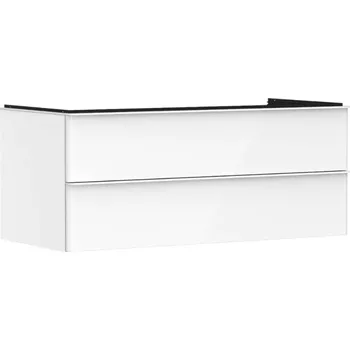 Koupelnový nábytek Hansgrohe Xelu Q - Umyvadlová skříňka, 50x118x55 cm, 2 zásuvky, lesklá bílá/matná bílá 54082700