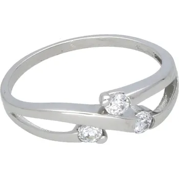 Prsten Goldstore Bílé zlato prsten se zirkony Velikost: 51, Váha: 1.38 g