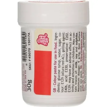 Gelová barva červená 30g - FunCakes | Cukrářské potřeby