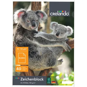 crelando® Skicák A3, 40 listů (koaly)