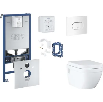 Grohe Rapid SLX - Set předstěnové instalace, klozetu, sedátka SoftClose, tlačítka Arena Cosmopolitan a sady pro vhazování tablet, alpská bílá SANI11BB3141
