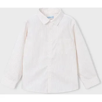 Chlapecká košile Dětská bavlněná košile Mayoral 146.5A.Mini.9BYA béžová 02X, vel. 104