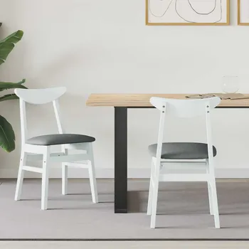 Jídelní židle 2 pcs Bílá 42 x 47.5 x 81 cm Masivní gumové dřevo