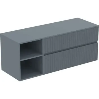 Nábytek Ideal Standard Finesse - Umyvadlová skříňka, 140x51x56 cm, 2 zásuvky, Ribbed Matt ashblue E3439UQ