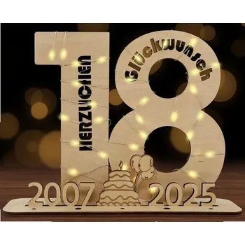 SALUOKE 2025 18. narozeninové dárky s LED řetězovými světly, narozeninový dárek pro ženy a muže,