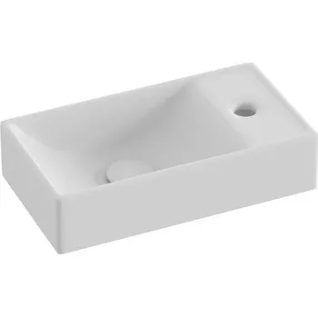 Umyvadlo Ravak Veda Wall, Umývátko 40x22, s otvorem vpravo, bílá XJXP1240000