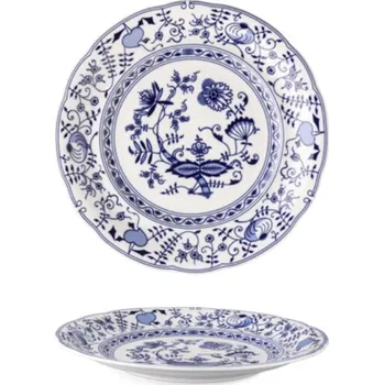 Talíř Talíř mělký 25, karlovarský porcelán Leander Loučky, cibulák