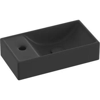 Umyvadlo Ravak Veda Wall, Umývátko 40x22, s otvorem vlevo, černá matná XJXLD240000