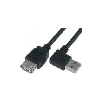Elektrická zásuvka Kabel USB 2.0 USB A zásuvka, USB A úhlová zástrčka 1,8m černá
