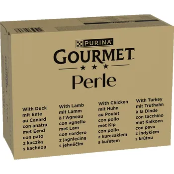 Krmivo pro kočku 96x85g Megapack Gourmet Perle - Kachna, Jehněčí, Kuře, Krůta