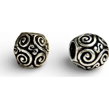 Přívěsek Megalith KELTSKÉ SPIRÁLY - korálek do vousů, Ag 925