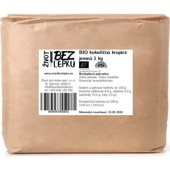 Mouka Život bez lepku BIO kukuřičná krupice jemná 1 kg