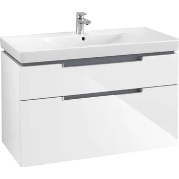 Villeroy & Boch Subway 2.0 - Umyvadlová skříňka, 99x59x45 cm, 2 zásuvky, Glossy White A91510DH