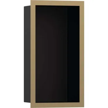 Koupelnový nábytek Hansgrohe XtraStoris Individual - Výklenek do stěny s designovým rámem, 30x15x10 cm, matná černá/kartáčovaný bronz 56095140