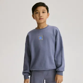 Chlapecká mikina Reserved - Bavlněná oversize mikina - hyacintová - 574HR-54X - 574HR-54X-152