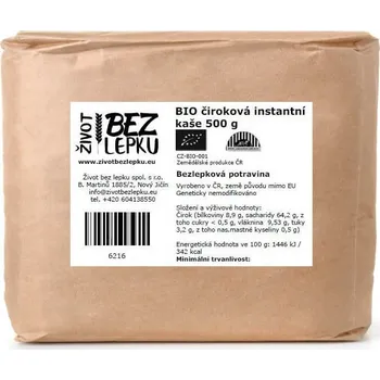 Život bez lepku BIO čiroková instantní kaše 500 g