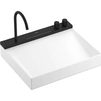 Hansgrohe Avalegra - Umyvadlo 58x48 cm, s termostatickou baterií a sprškou, 2 proudy, bez přepadu, matná černá 22472670