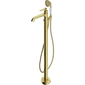 Vodovodní baterie OMNIRES Armance - Vanová baterie do podlahy, s tělesem, kartáčovaná mosaz AM5233BSB