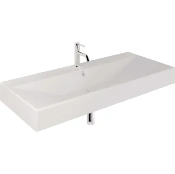 Umyvadlo Kludi Resa - Umyvadlo 121x51 cm, s přepadem, s otvorem pro baterii, matná bílá 59WW12153