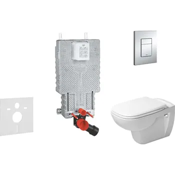 Grohe Uniset - Set předstěnové instalace, klozetu a sedátka D-Code, Rimless, SoftClose, tlačítka Skate Cosmo, chrom 38643SET-KK