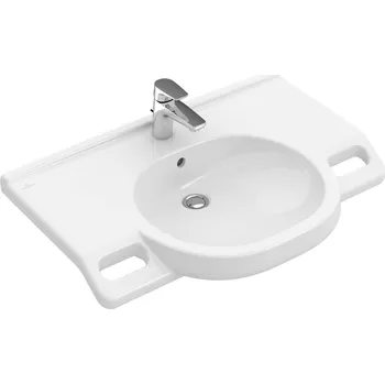 Umyvadlo Villeroy & Boch ViCare - Umyvadlo Vita 80x55 cm, s přepadem, otvor pro baterii, CeramicPlus, alpská bílá 412080R1
