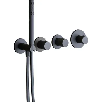 Vodovodní baterie Paffoni Modular Box - Termostatická baterie pod omítku, pro 2 spotřebiče, matná černá MDE000NO