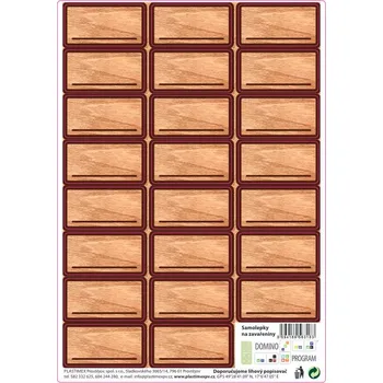 Samolepící etiketa DOMINO Samolepky na kořenky dřevo 23 ks 4 x 2,3 cm