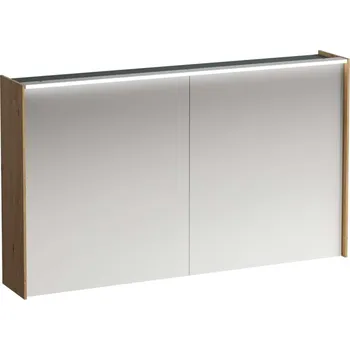Nábytek Laufen Lani - Zrcadlová skříňka s LED osvětlením, 71x122x21 cm, 2 dvířka, dub H4038221122671