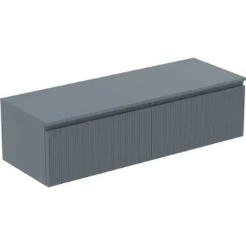 Nábytek Ideal Standard Finesse - Umyvadlová skříňka, 140x51x38 cm, 2 zásuvky, Ribbed Matt ashblue E3432UQ