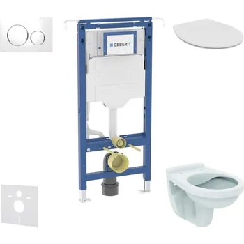 Geberit Duofix - Set předstěnové instalace, klozet Alpha se sedátkem, tlačítko Sigma20, bílá/chrom SANI11CD3117