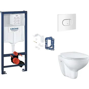 WC sada Grohe Rapid SL - Set předstěnové instalace, klozetu, sedátka SoftClose, tlačítka Arena Cosmopolitan a sady pro vhazování tablet, alpská bílá SANI11BB3147