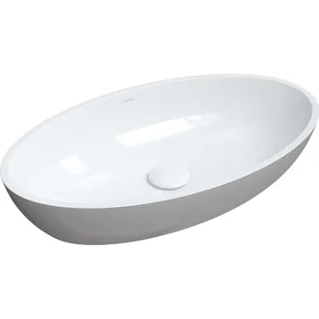 Umyvadlo OMNIRES Siena M+ - Umyvadlo na desku 60x35 cm, bez přepadu, bílá/šedá SIENALUNBSP