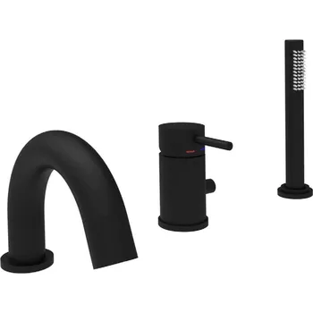 Vodovodní baterie Paffoni Light - Baterie na okraj vany, 3-otvorová instalace, matná černá LIG047NO