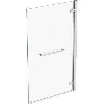 Vanová zástěna Ideal Standard i.Life - Vanová zástěna s držákem na ručník, 90 cm, pravá, silver bright/čiré sklo T4888EO