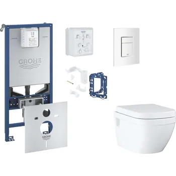 Grohe Rapid SLX - Set předstěnové instalace, klozetu, sedátka SoftClose, tlačítka Skate Cosmopolitan a sady pro vhazování tablet, alpská bílá SANI11BB3139