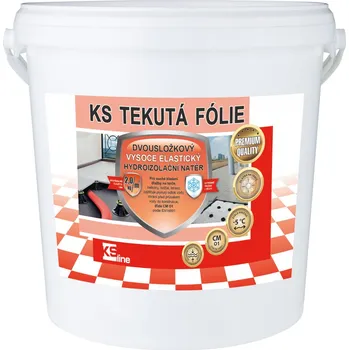 tekutá izolace KS Line KS TEKUTÁ FÓLIE - Vytváří nepropustnou hydroizolační vrstvu pod dlažby na terče 8kg, KS.81730
