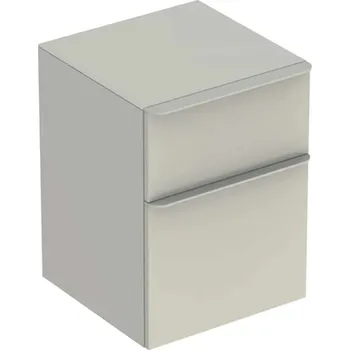 Koupelnový nábytek Geberit Smyle Square - Boční skříňka, 2 zásuvky, pískově šedá 500.357.JL.1