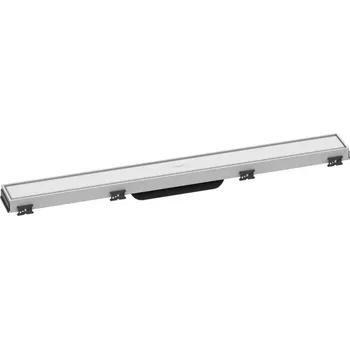 Odvodňovací žlab Hansgrohe RainDrain Match - Sprchový žlab s nerezovým roštem 700, s výškově stavitelným rámem, matná bílá 56037700