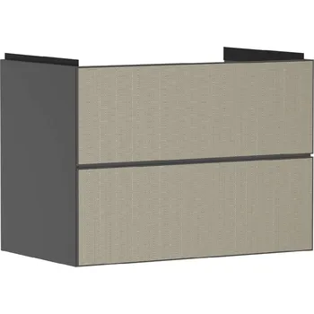 Koupelnový nábytek Hansgrohe Xevolos E - Umyvadlová skříňka 78x58x48 cm, 2 zásuvky, matná šedá/bronz 54180390