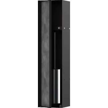 Hansgrohe XtraStoris Rock - Podomítkový box na WC štětku, s policí, matná černá 56060670