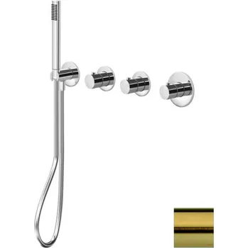 Vodovodní baterie Paffoni Modular Box - Termostatická baterie pod omítku, pro 2 spotřebiče, kartáčovaná zlatá MDE000HGSP