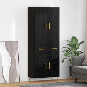 Příborník do zásuvky Vysoký bufet Černý dub 69,5 x 34 x 180 cm kompozitní dřevo