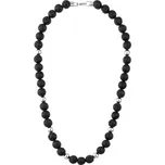 Manoki Pánský korálkový náhrdelník Andrés - 10 mm Lávový Kámen X-WA744S/60 Černá 60 cm