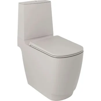 Klozet Kludi Resa S - WC kombi mísa, spodní odpad, Rimless, Spiralflush, matná písečně šedá 27WCB02O2