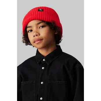 Čepice Dětská čepice Calvin Klein Jeans IU0IU00440.9BYH červená 33X, vel. 54/56